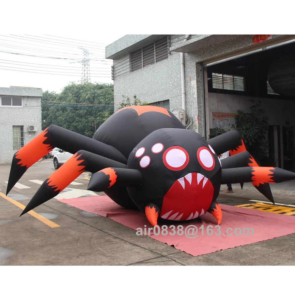 Giant Inflatable Spider Halloween Yard Decoration Black Inflatable Spider Indoor Outdoor Building Art Halloween Decoration