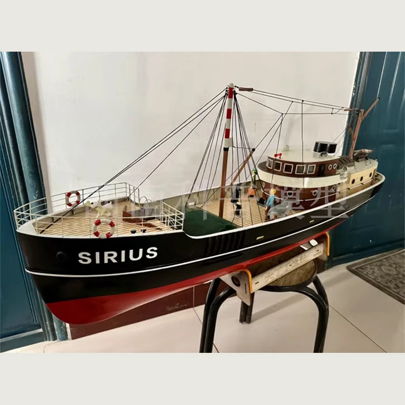 

1/35 Wooden Ship Model Assembly Kit Captain 1.2M Big Tintin Fishing Boat DIY Simulation Civilian Ship Model Building Toy Gift