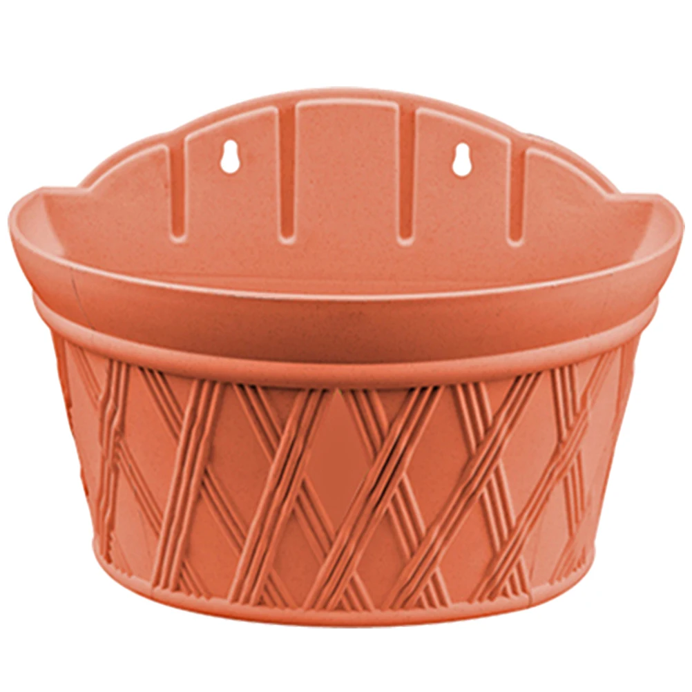 

1pc Wall Mounted Flower Pot Dark Red Plastic Hanging Basket For Indoor Plants Decor Living Room Bedroom Bathroom Kitchen Garden