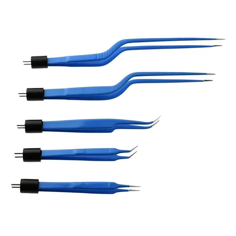 

Disposable AHA Blue Bipolar Forceps Tweezers Straight or Curved for Unit