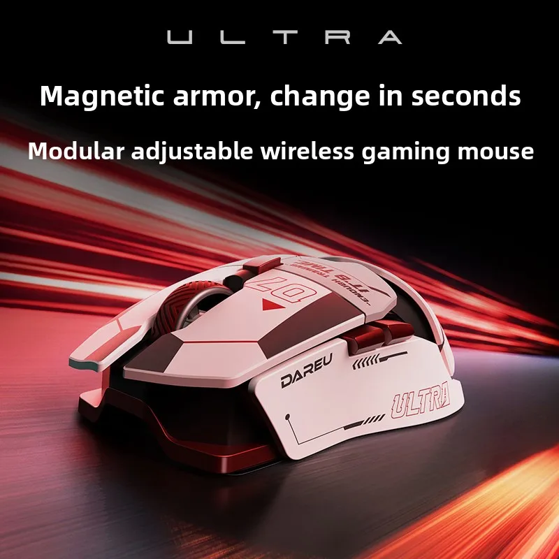 Dareu Ultra07 Wireless Mouse Tri Mode Adjustable Magnetic Attraction Module Dual 8K Low Latency Gaming Mouse Gamer Gift