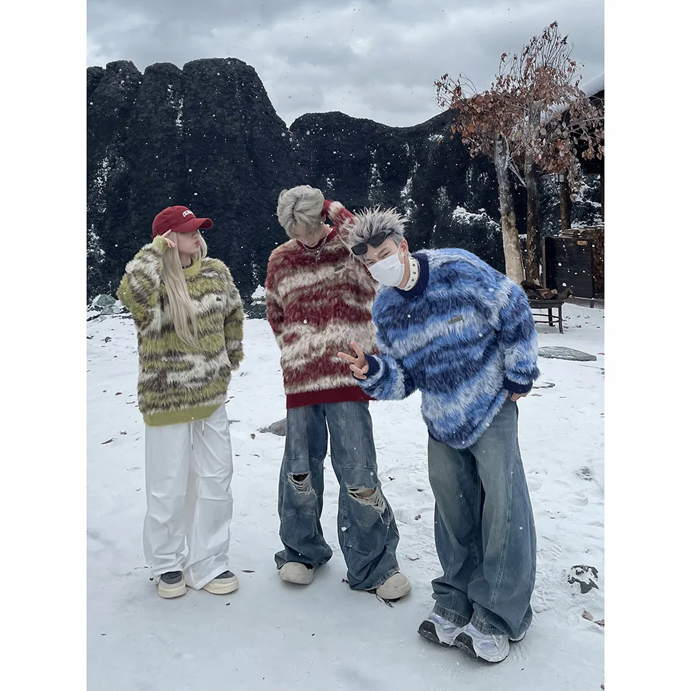 Unisex Knitting Sweater 2025 Autumn Winter New Men's Retro Sweater Soft Cozy Crew Neck Loose Lazy Casual Knit Outerwear