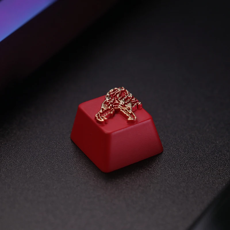 Artisan Keycap CS GO Growl Red Zinc Aluminum Alloy Mechanical Keyboard MX Switch Metal Customize Game GK61 Anne Pro 2