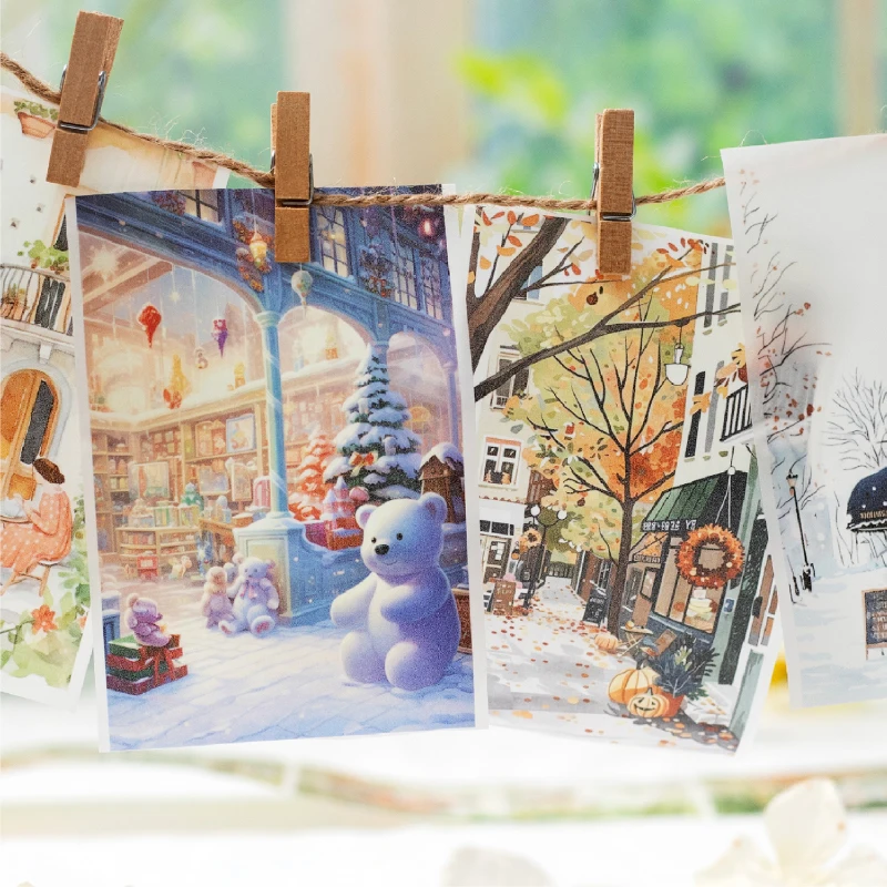 6 Stile 80 mm * 200 cm/Rolle mehrere Szenenzeichnungen Zerreißbares Washi-Klebeband DIY handgemachtes Material Sammelalbum Hintergrunddekoration