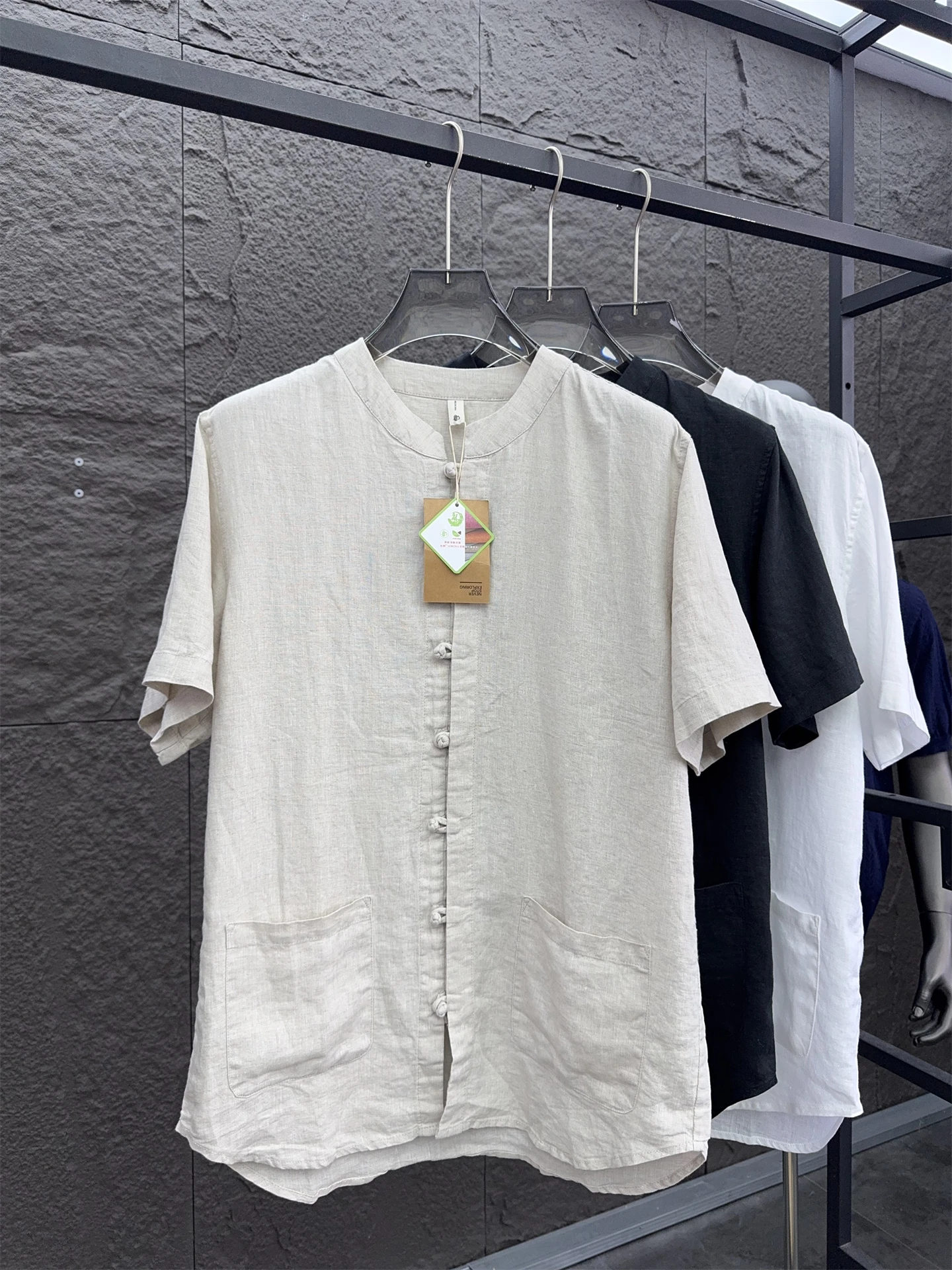 

Svip Classic Comfortable 00% льняной летний легкий дышащий повседневный ort Sve мужской irt Pampa & Brand