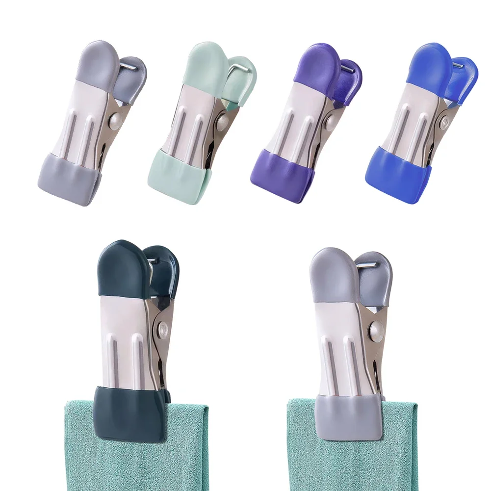 

10Pcs Fixed Clothes Clip Stainless Steel Strong Clothes Clips Windproof Laundry Clips for Photo Drying Clothesline Laundry Sock