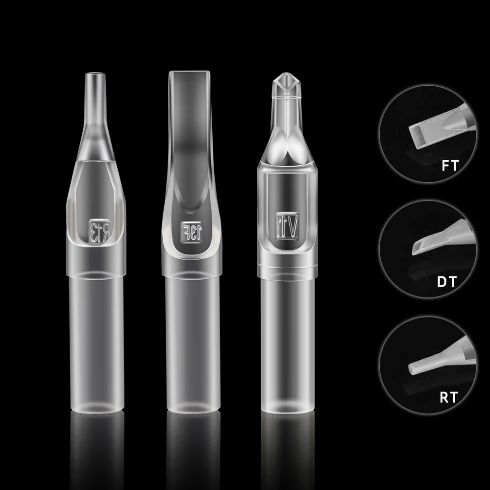 100/50PCS Clear Tattoo Nozzle Tips Disposable Plastic Tattoo Needles Tips Tatoo Tube Tip for Tattoo Machine Gun Grip Accessories view 2