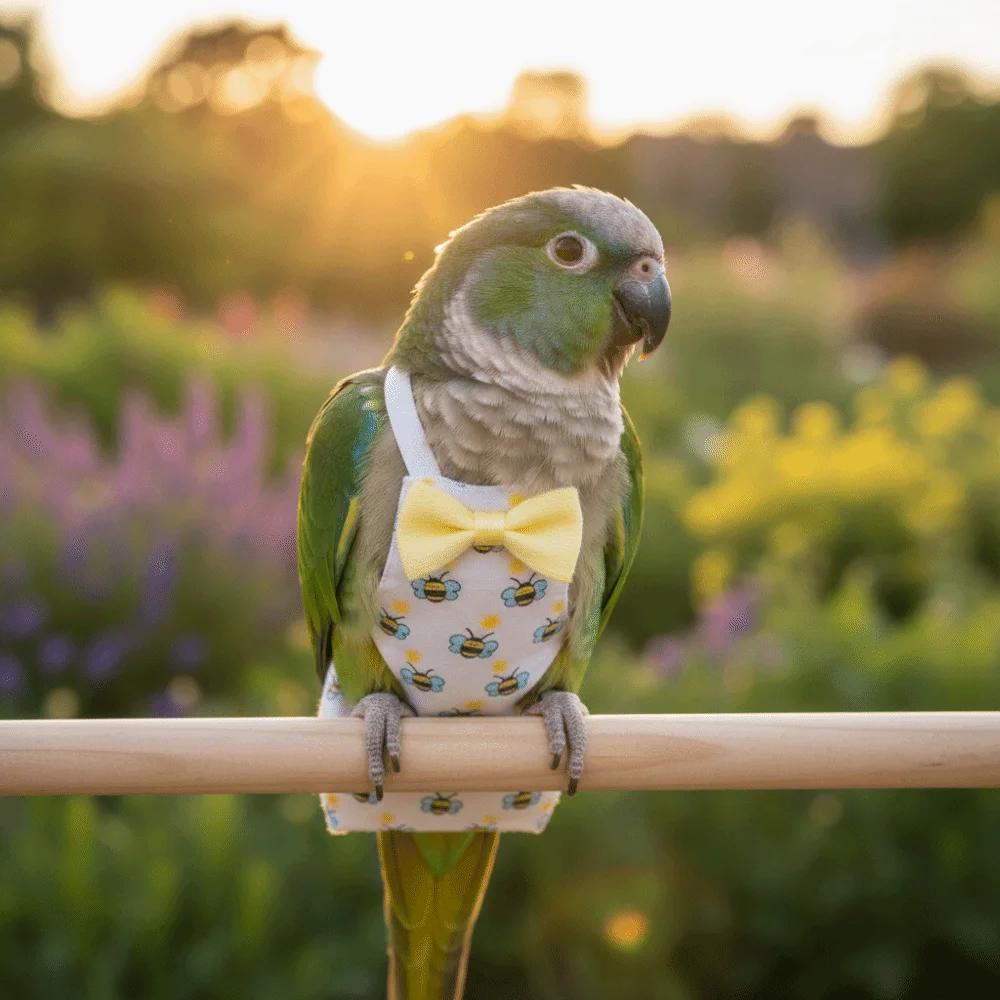 Cute Adjustable Pet Parrot Diaper Cartoon Animal Pattern Breathable Bird Flight Suits Bowtie Parrot Flying Clothes Travel