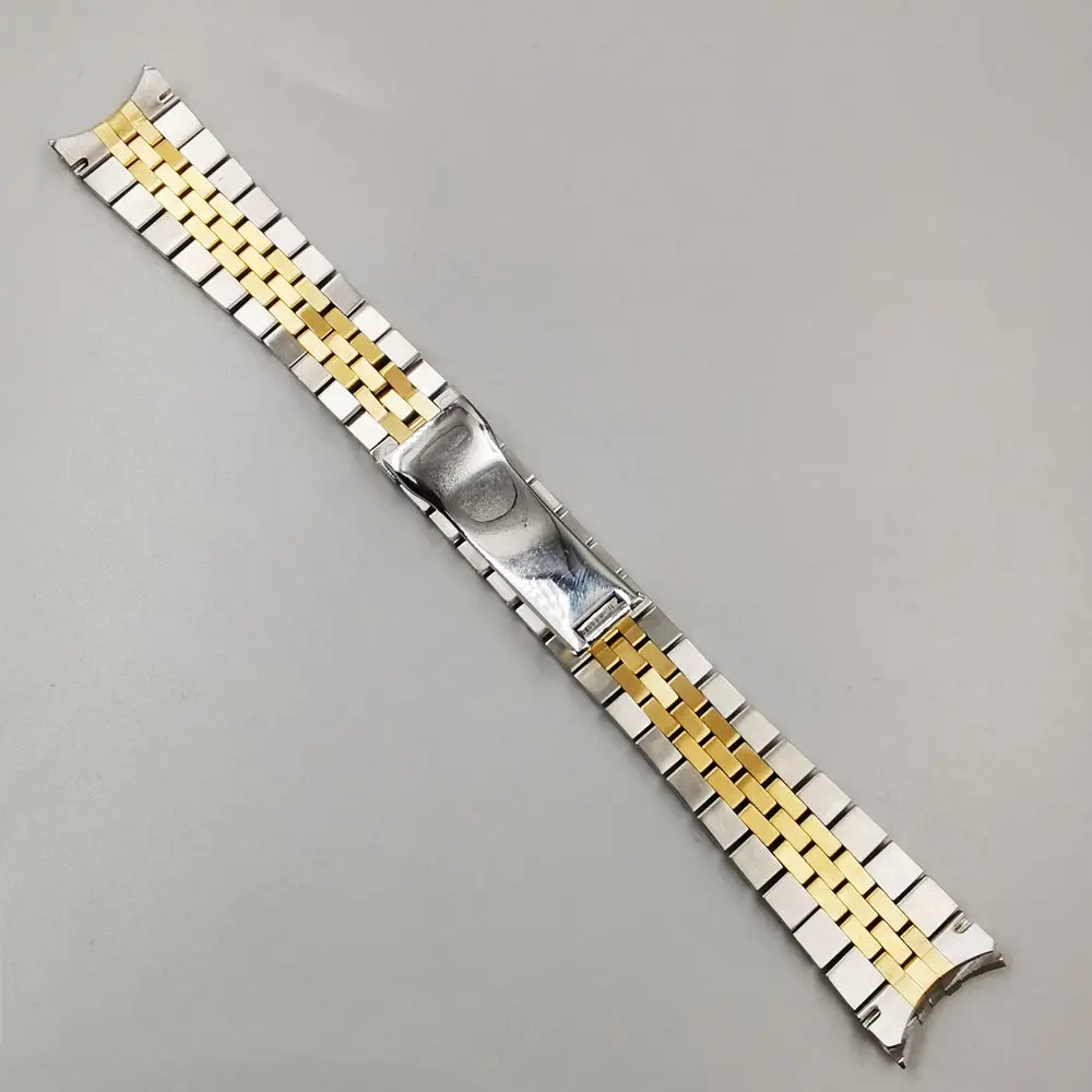 20mm 316L Stainless Steel Solid Curved End Jubilee Hidden Clasp Watch Band Strap Bracelet Fits for RLX 116200 116233 116234