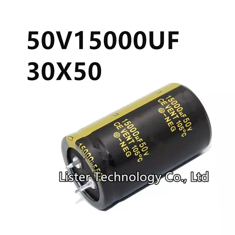 2pcs/lot 50V 15000UF 50V15000UF 15000UF50V volume: 30X50 mm audio power amplifier inverter aluminum electrolytic capacitor