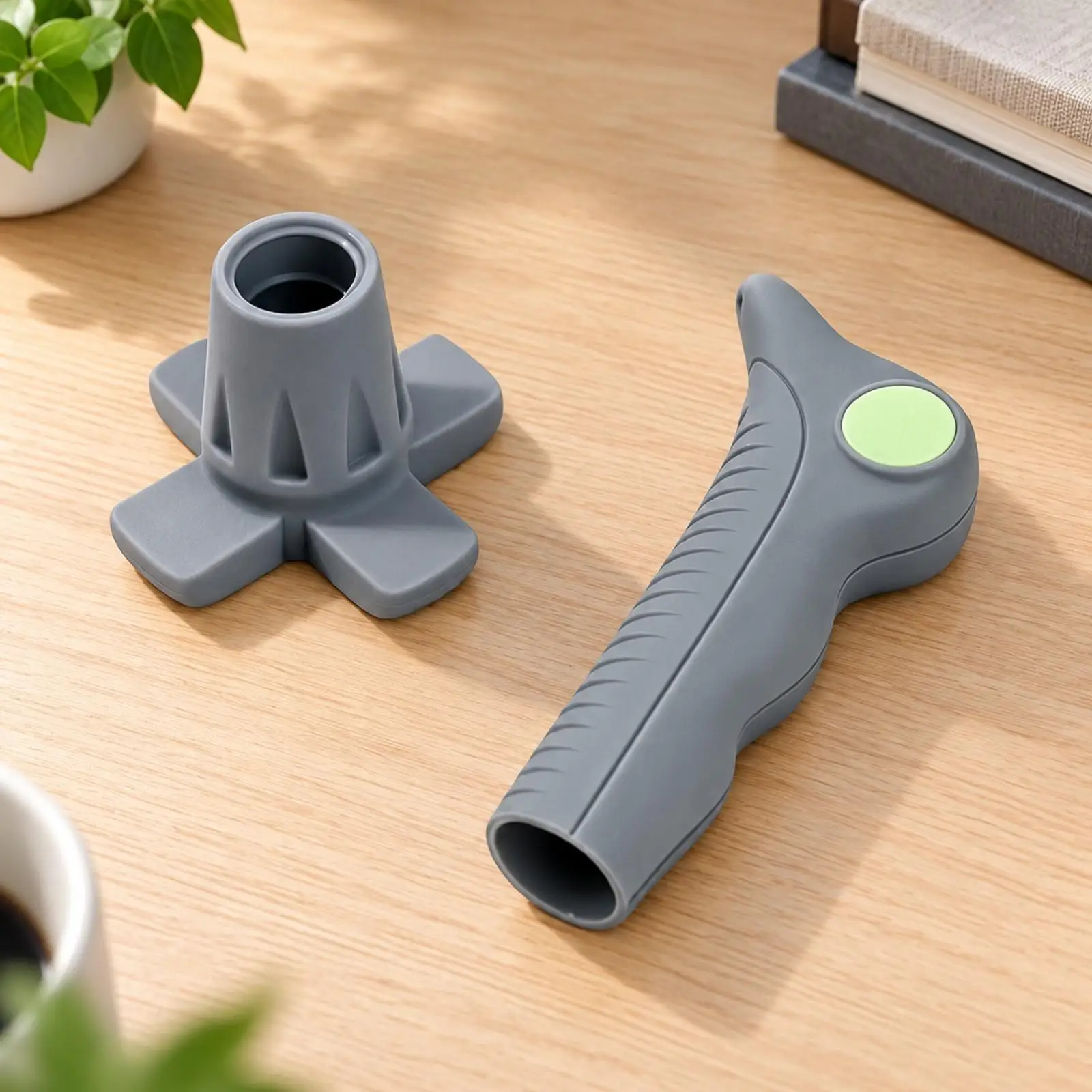 Anti Slip Silicone Cane Grip Handle with Cane Bottom Pad Replacement for Senior Walking Stick Comfort Upgrade
