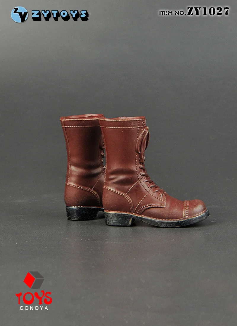 ZY1027 Buty bojowe M42 amerykańskiej armii w skali 1/6, wysokie, ażurowe, model pasujący do figurek żołnierzy męskich o wysokości 12 cali.