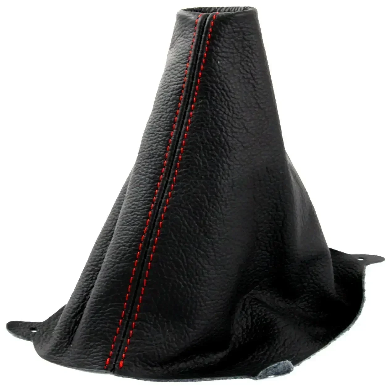 1PCS For Ford Fiesta Mk7 2008-2013 Red Stitch Black Leather Gear Stick Knob Cover Gaiter Interior Accessories Gear Shift Collars