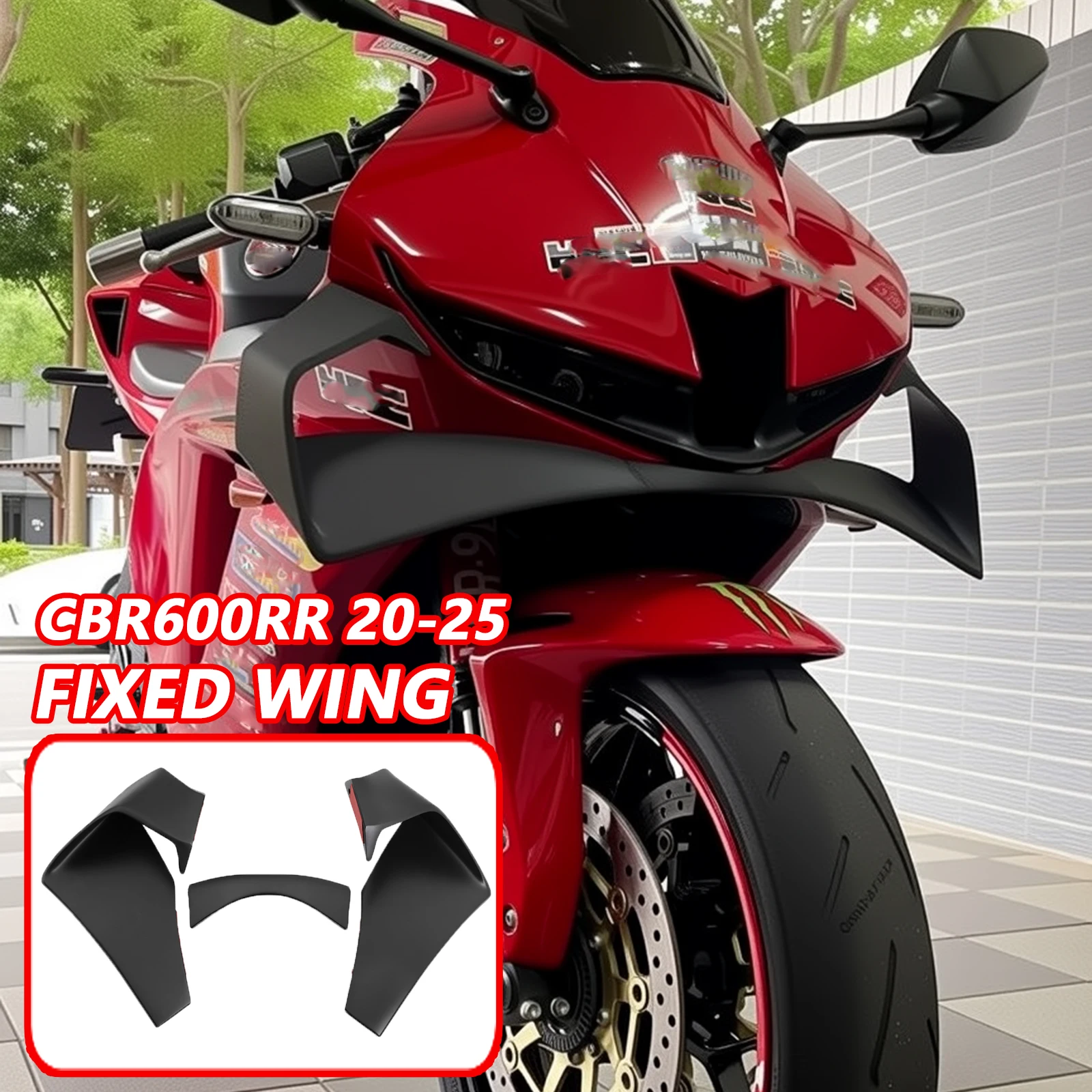 CBR600RR Motorbike Front Spoiler For CBR600RR CBR 600RR 2020-2025 2024 2023 Motorcycle Fairing Fixed Wing Aerodynamic Winglet