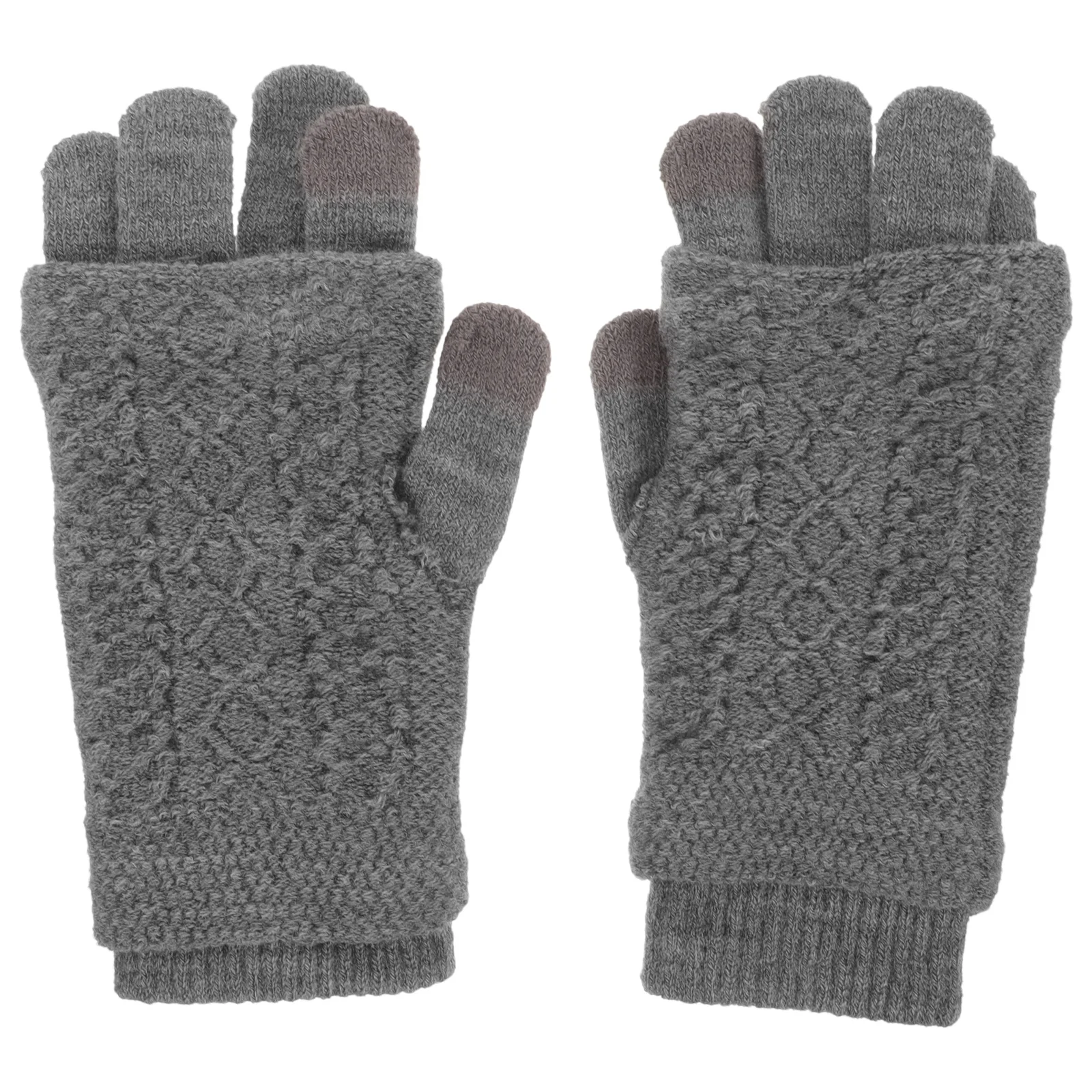 

1Pair Women Warm Gloves Knit Touch Screen Compatible Soft Lightweight Mittens for Outdoor Camping Travel Holiday Gift for Her