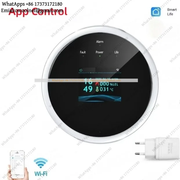 k3 Natural Gas Leak Detector WiFi APP Control Smart Combustible Gas Alarm LED Digital High Sensitivity Home Kitchen Safety