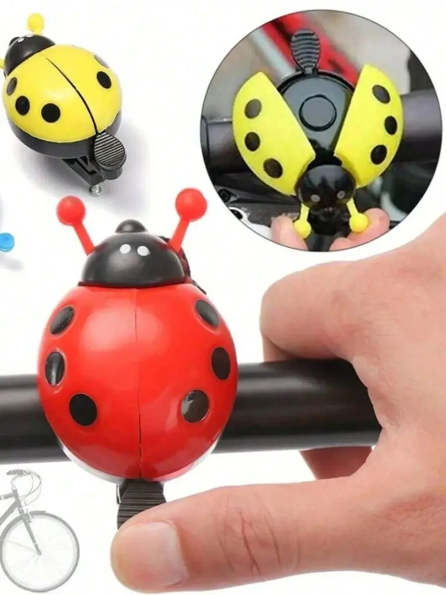 AliExpress pinmoap PINMOAP 1PC Ladybug Bicycle Bell Handle Warning Bell Loud Bell Durable Aluminum Alloy PP Material Bicycle Horn Riding Accessorie