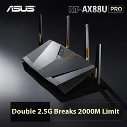 ASUS RT-AX88U PRO Dual Band WiFi 6 Router, WPA3, Parental Control, Adaptive QoS, Port Forwarding, WAN aggregation