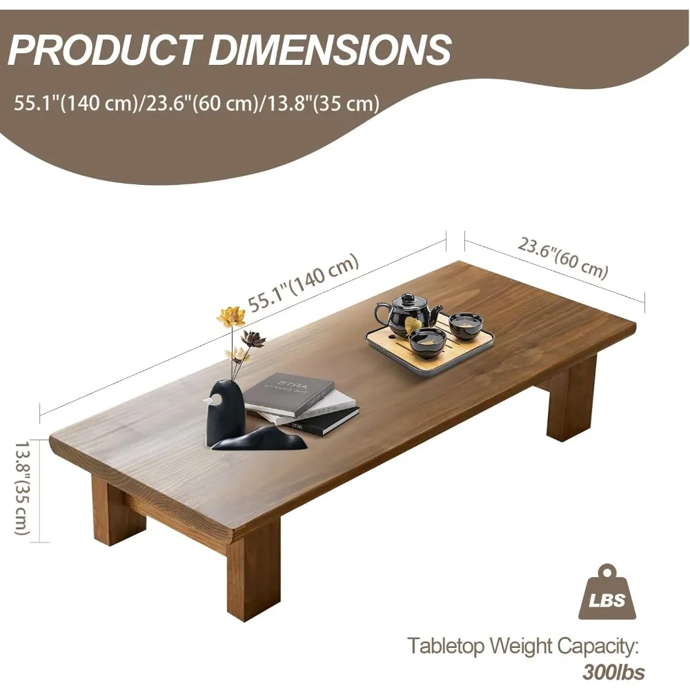 Japanse Vloertafel, Massief Houten Lage Salontafel Om Op De Vloer Te Zitten Eettafel Grote Vintage Theetafels Modern Altaar