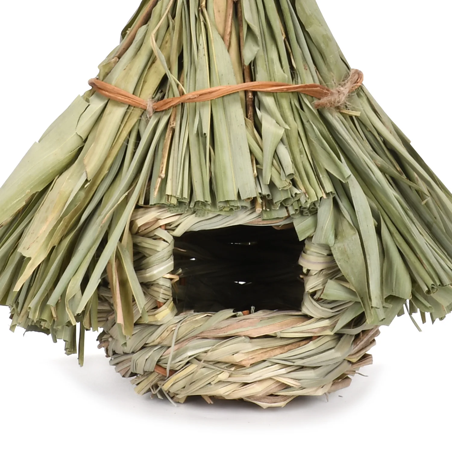 1 قطعة أوراق الخيزران اليدوية النسيج عش الطيور القصب الطبيعي القش بيت الطيور الإبداعية معلقة عش الطيور البستنة في الهواء الطلق الديكور