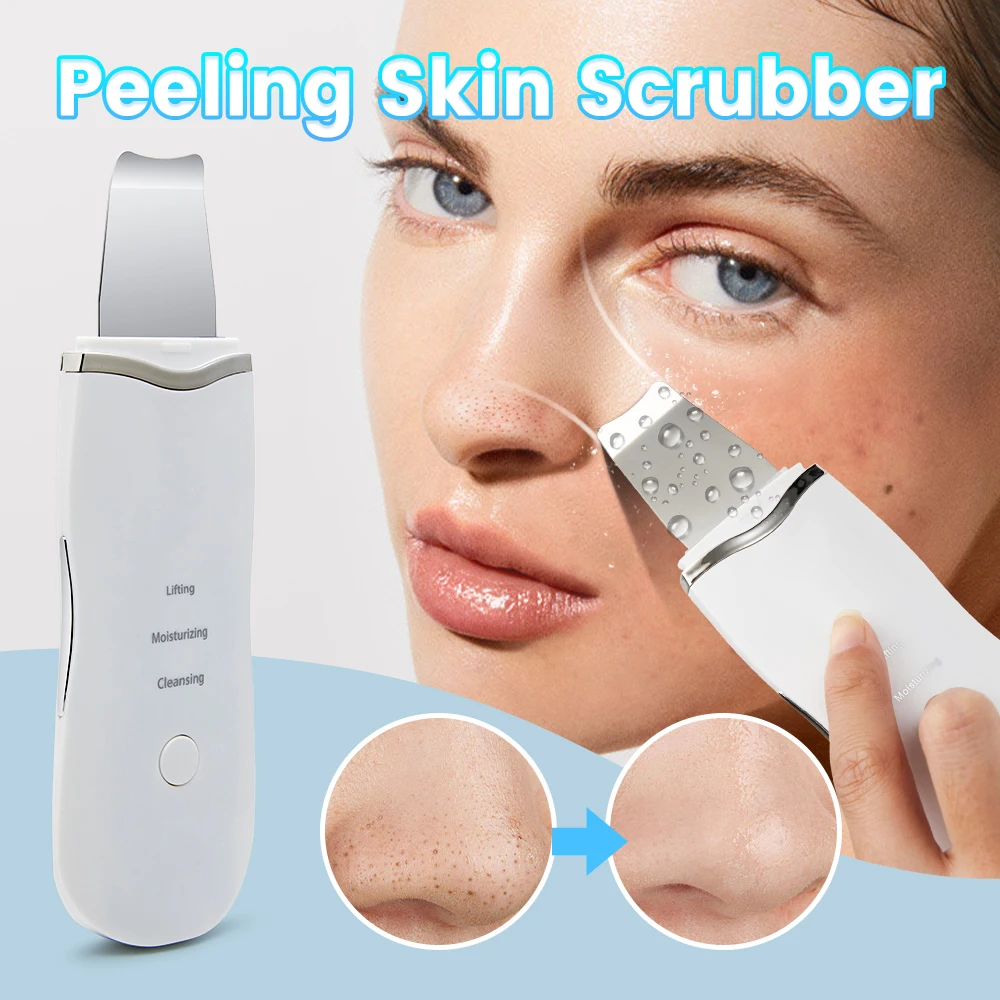Ultrasonic Skin Scrubber Vibration Face Spatula Blackhead Remover Shovel Clean Cavitation Peeling Facial Lifting Skin Care Tools