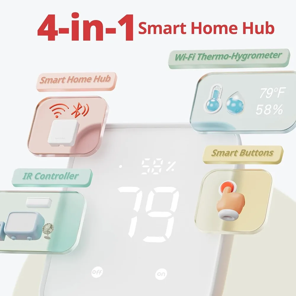 Abridor cego automático e Hub 2, Persianas motorizadas inteligentes com controle remoto Bluetooth e IR, Termômetro e higrômetro Wi-Fi, Inclinação cega