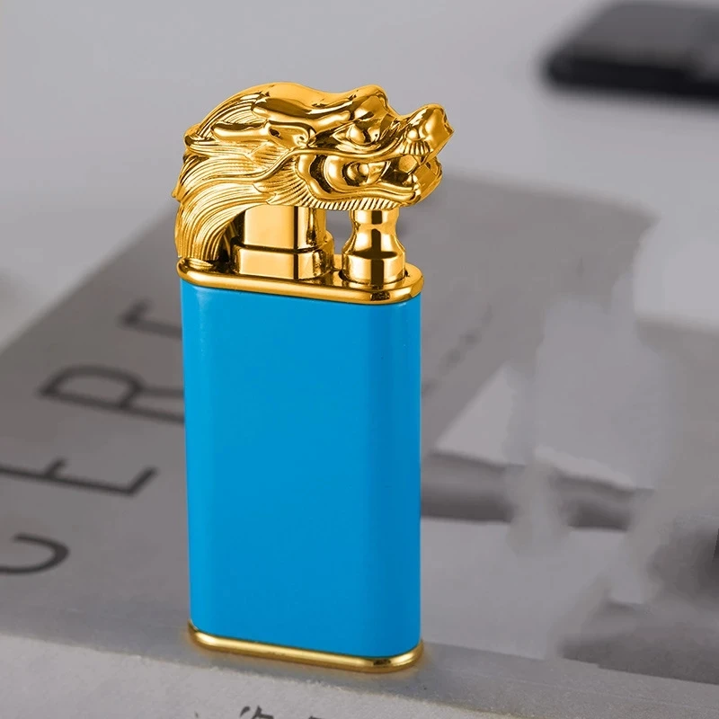 New Creative Dragon Double Fire Lighter Jet Flame Open Fire Conversion Windproof Inflatable Lighter Novelty Men\'s Gift