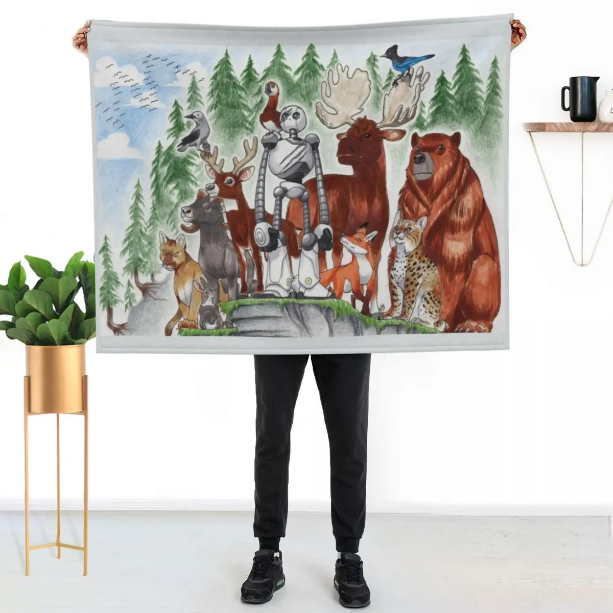 The Wild Robot and friends Throw Blanket blankets and throws Flannel wednesday Polar Flannels Blankets For Sofas Blankets