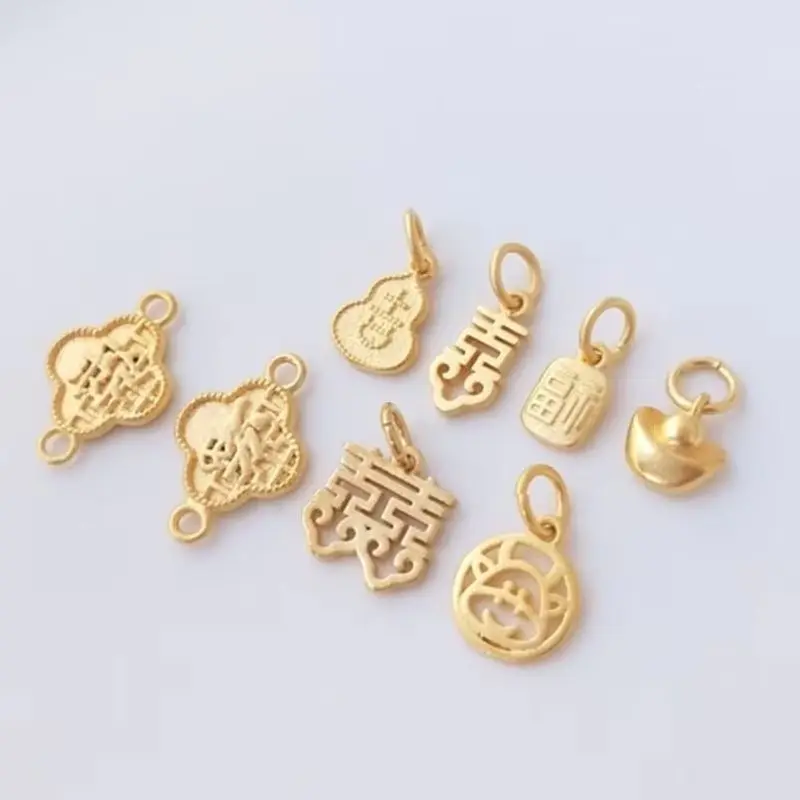 Vietnam Shajin Xiaofu Brand Happy Word Double Xi Ingot Pendant Double Hanging Fu Lu Pendant DIY Handmade Charm K168
