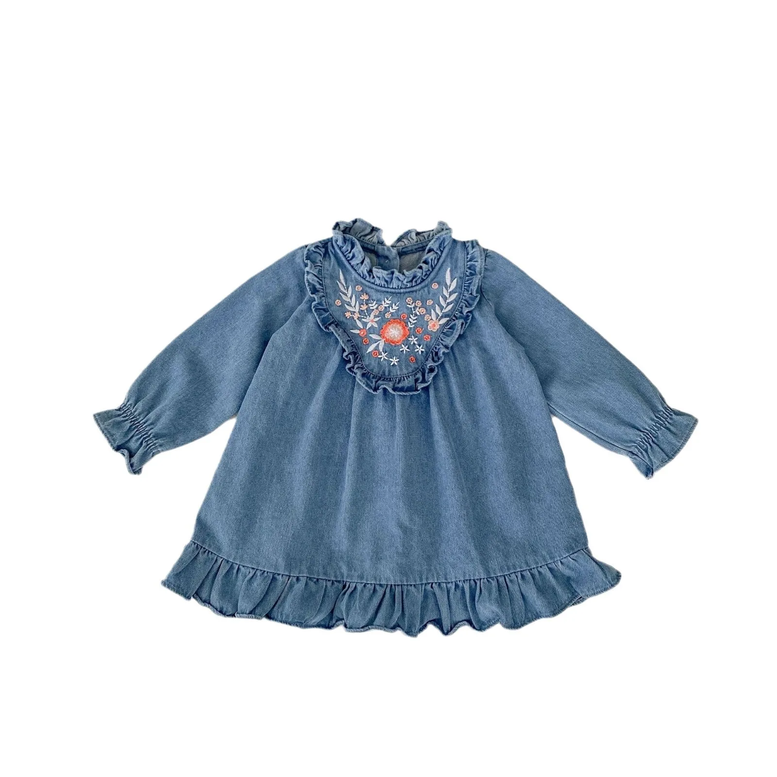 Robe pour enfants, robe pour enfants Vêtements coréens pour enfants, robe en denim pour filles, vestes de princesse pour enfants, Everthi, printemps, nouveau, 2025