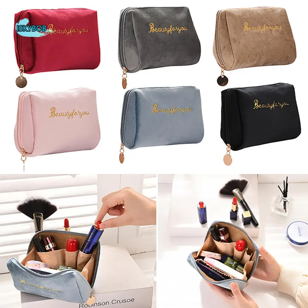

Women Mini Simple Lipstick Pouch Velvet Makeup Bags Cosmetic Bags Handbags