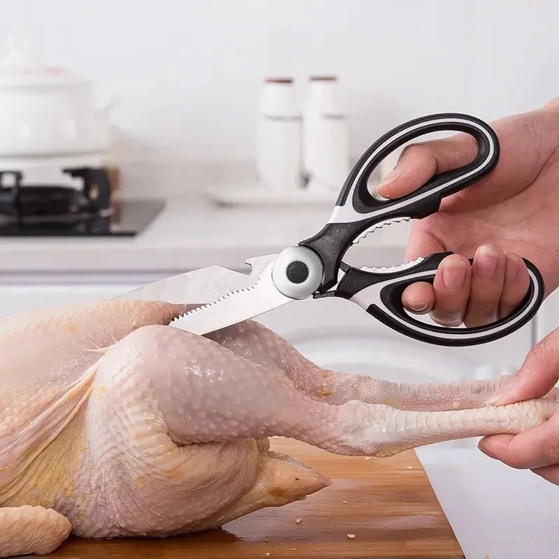 Professional stainless steel kitchen scissors multi-functional chicken bone scissors, fish-killing scissors, kitchen accessories