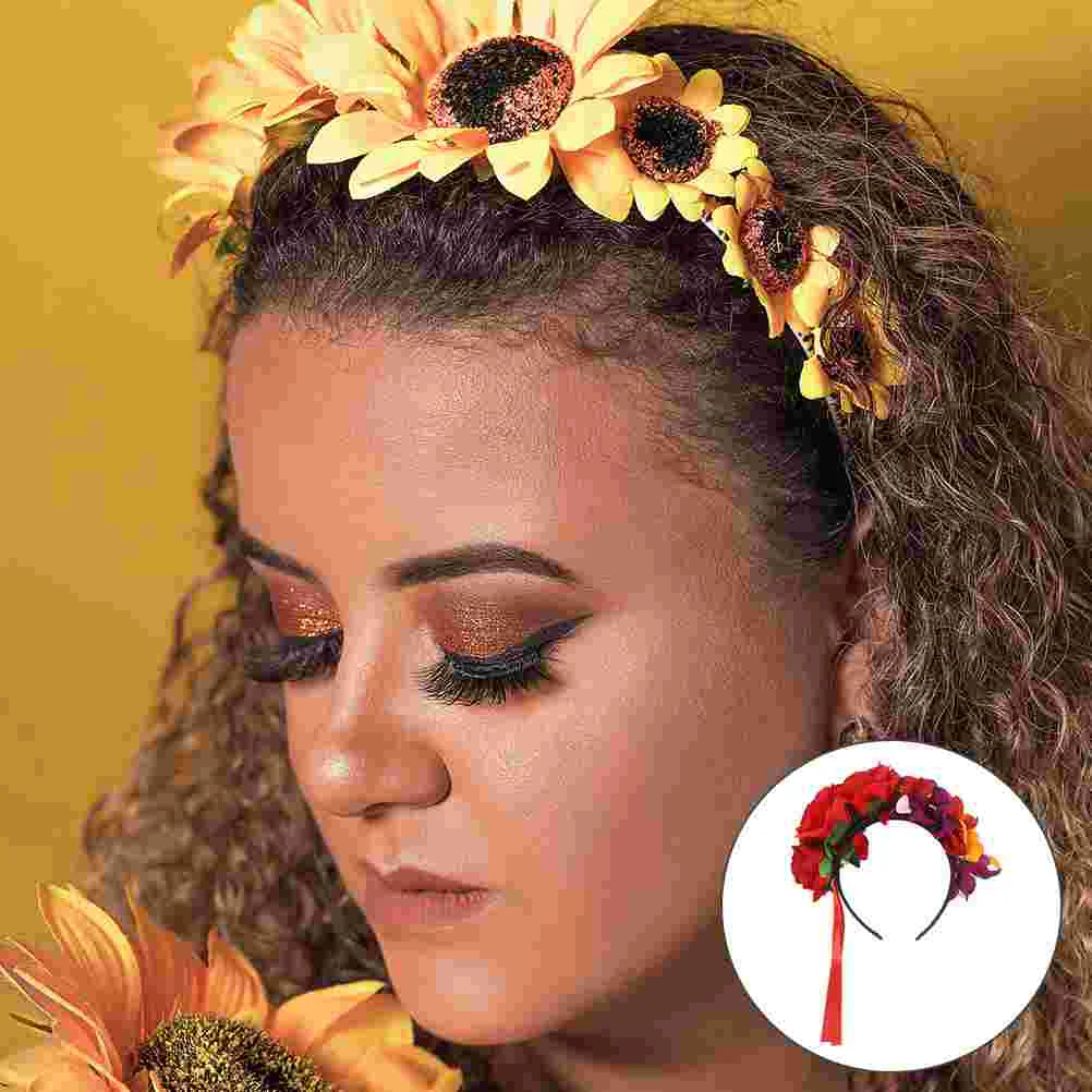 

Orchid Headband Flower Headbands for Floral Day of Dead Girl Crown Festival Hair Garland Headpiece Wreath