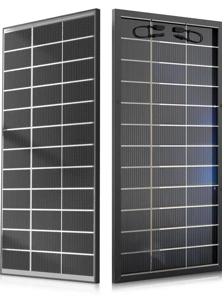 RVPOZWER 200W Bifaziales Solarmodul 18BB N-Typ Mono-Zellen 24,5% Hocheffiziente PV-Leistung für Hausdach Apartment Balkon Netzunabhängig Outdoor Camping 200W/400W/800W