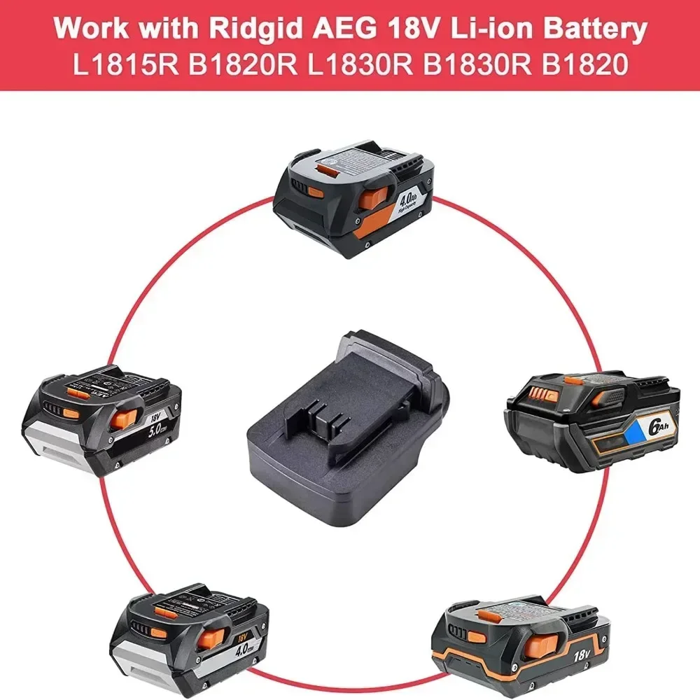 Battery Adapter Converter To Link for RIDGID AEG 18V Lithium Batteries and 18V Lithium-ion Battery Power Tools for Milwaukee