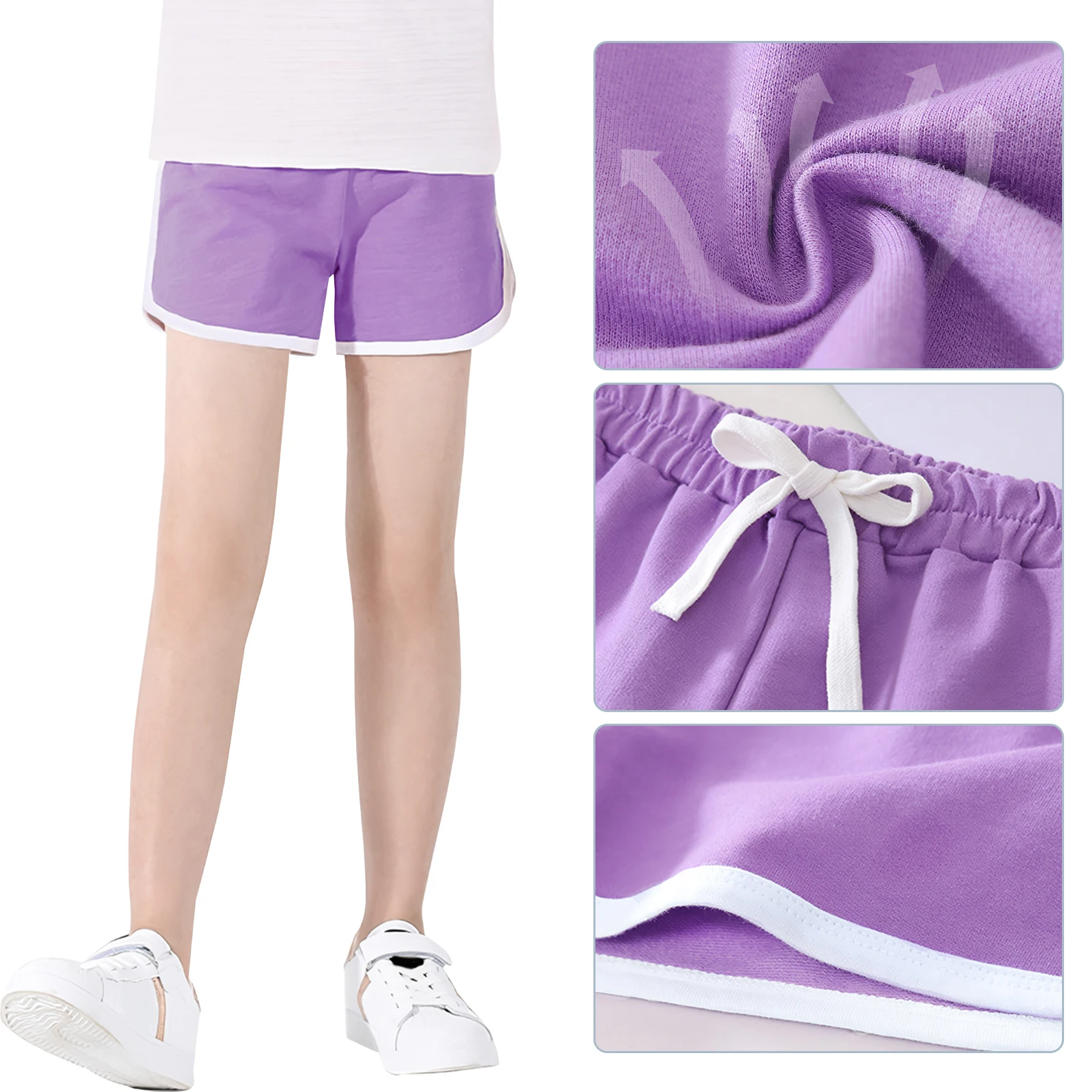 Boys Girls Summer Beach Shorts Unisex Stretch Children Candy Color Casual Short Outdoor Bottoms Mid Waist  Kids Swimming Trunks