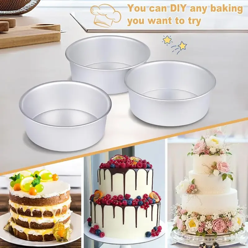 1-PCS بأكسيد جولة الصلبة أسفل كعكة عموم، 4/5/6/7/8/9/10 بوصة سبائك الألومنيوم كعكة الخبز العفن للمطبخ، الفرن، تشيز كيك، الخبز #4