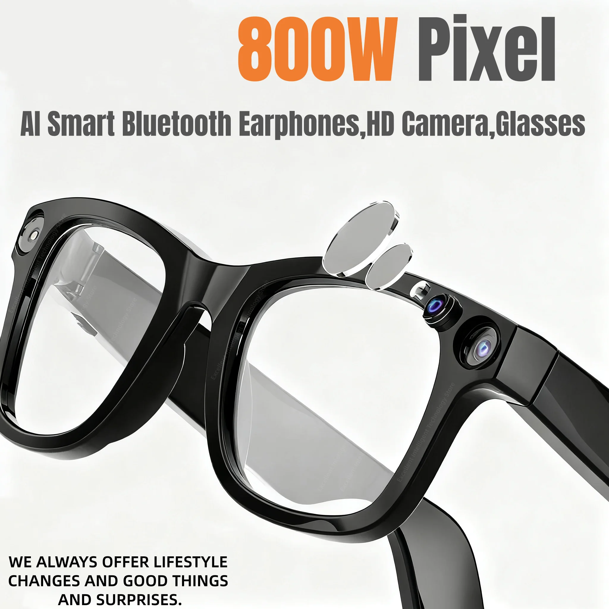 

Умные очки с искусственным интеллектом, 800 Вт, пиксельная камера для съемки с искусственным интеллектом, HD-фото, видео, голосовой перевод, водонепроницаемые стеклянные устройства