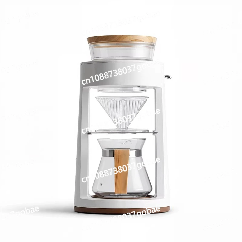 Automatic Rotating Coffee Machine Simulating Hand-pushed Retro Double-layer Insulation Manual Coffee Grinder Steel Core