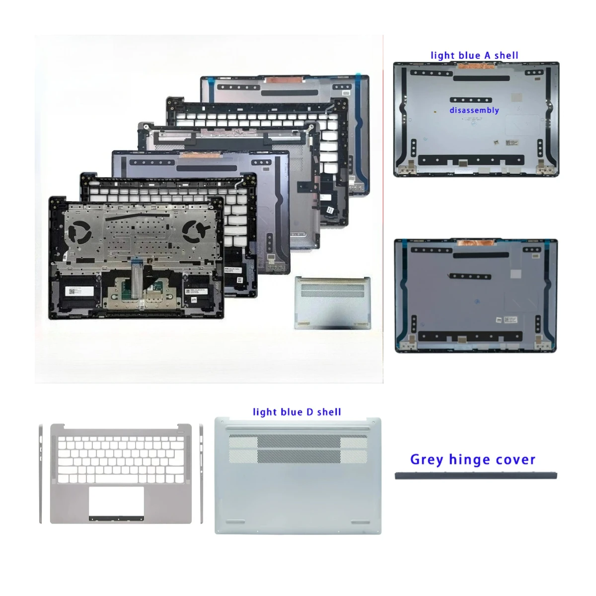 Compatible with XiaoXin Pro 14 APR8, IRH8 2023 laptop:LCD top cover, screen bezel, palm rest, bottom base, hinge, keyboard cover