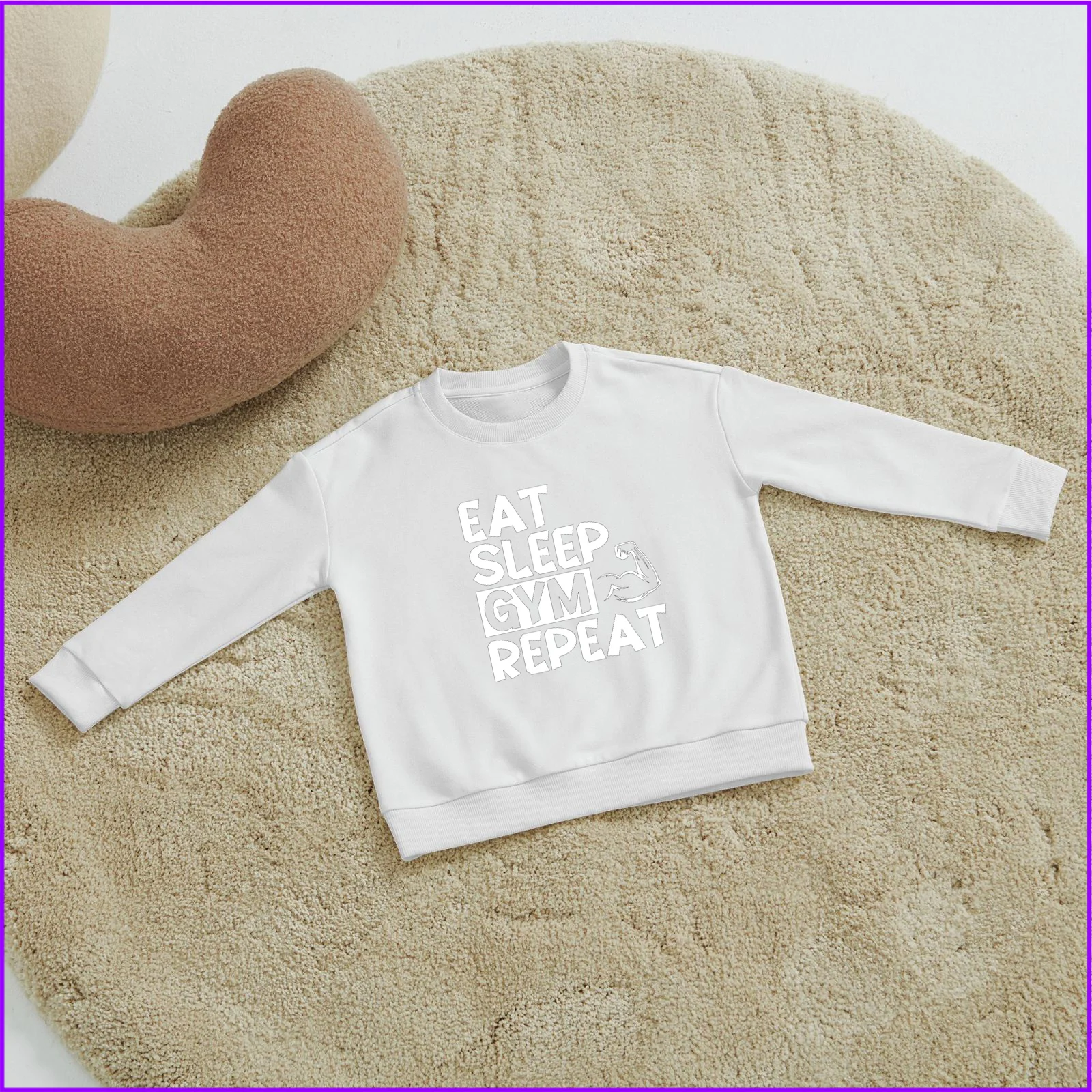 Eat Sleep Gym Repeat Sja1494 Kids Boys Girls Hoodies Sweatshirts Clothing Sweatshirts Tops Teen Clothes Rainbow Friends High2024