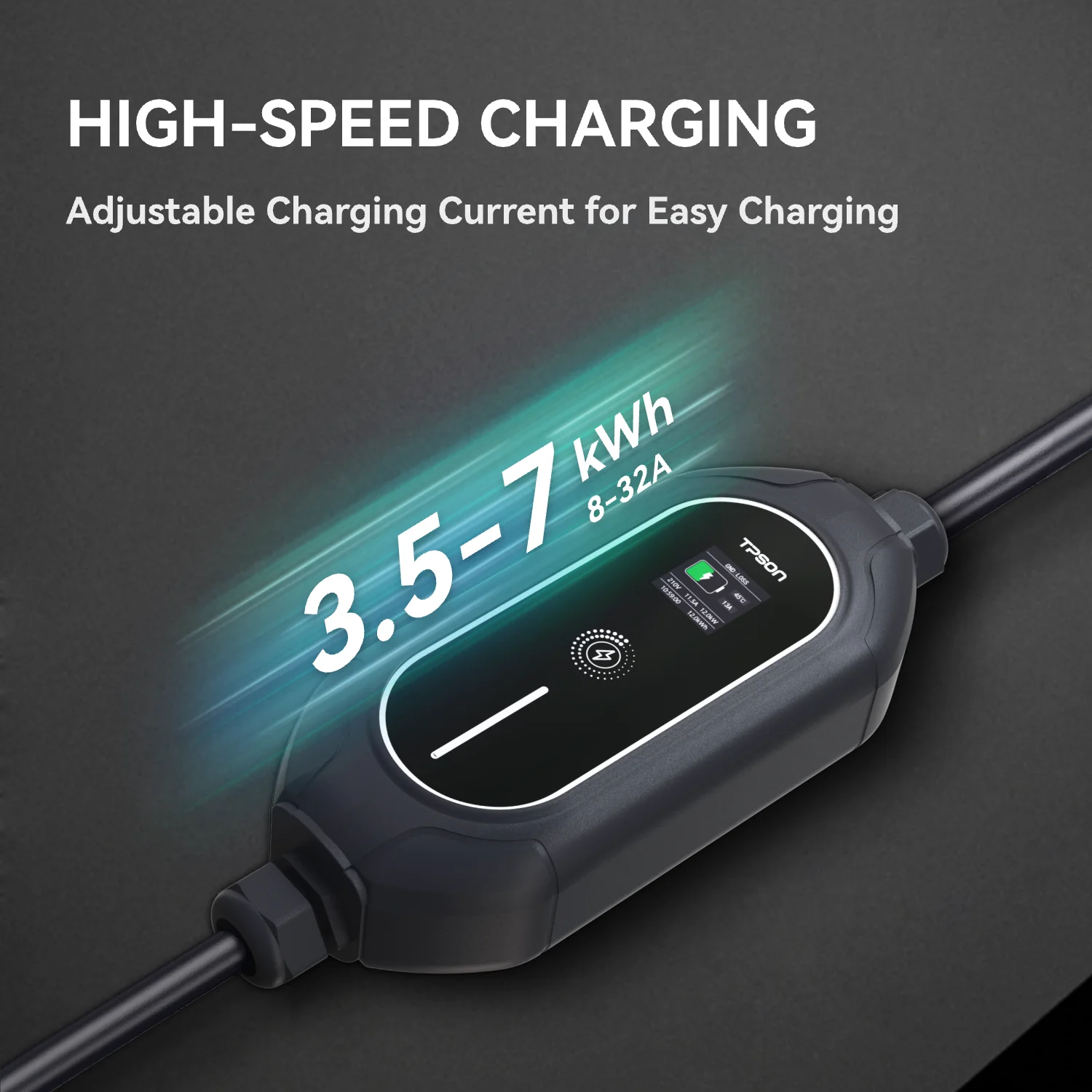 Tpson Type2 Type1 GB/T New Energy Electric Vehicle Charging cable 6A-32A 7kW EV Charging Portable EV Charger