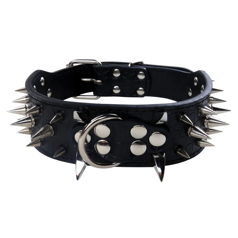 Dog Cat Collar Spiked Studded Pet Necklace For Small Medium Dogs Bulldog Adjustable Anti-Bite Collar Pet supplies accessories