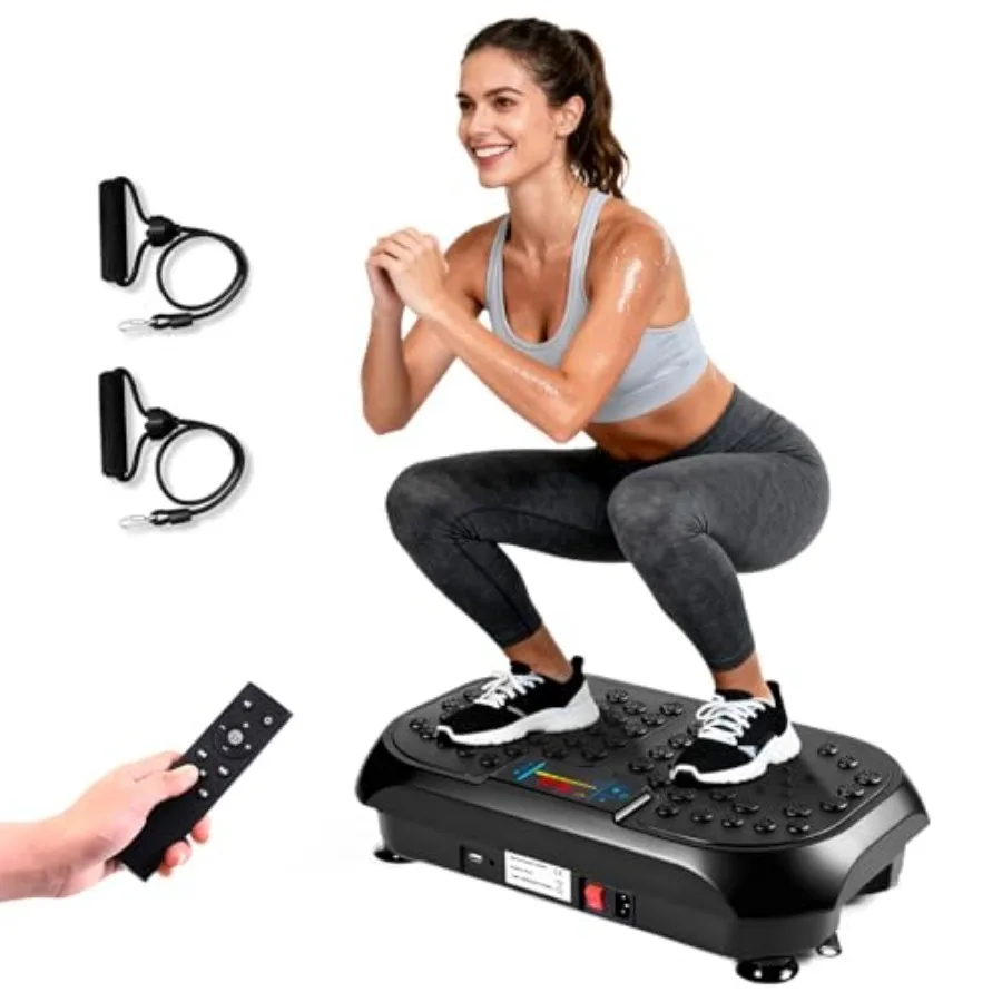 

Vibration Plate Exercise Machine for Home Gym Use ABS Plastic Body in Black 3D Oscillation Technology for Lymphatic Drainage an