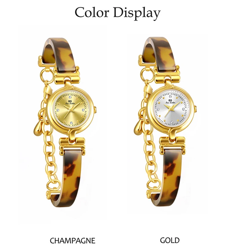 2025 NEW Vintage Luxury Women's Watches Amber Tortoiseshell Resin Bracelet Dress Small Round Dial Watches For Woman Accessory