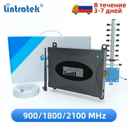 Lintratek 4G Cellular Amplifier Russia GSM 900 DCS 1800 WCDMA 2100 CDMA 850 LTE 2G 3G 4G Signal Repeater Cellphone Booster Set