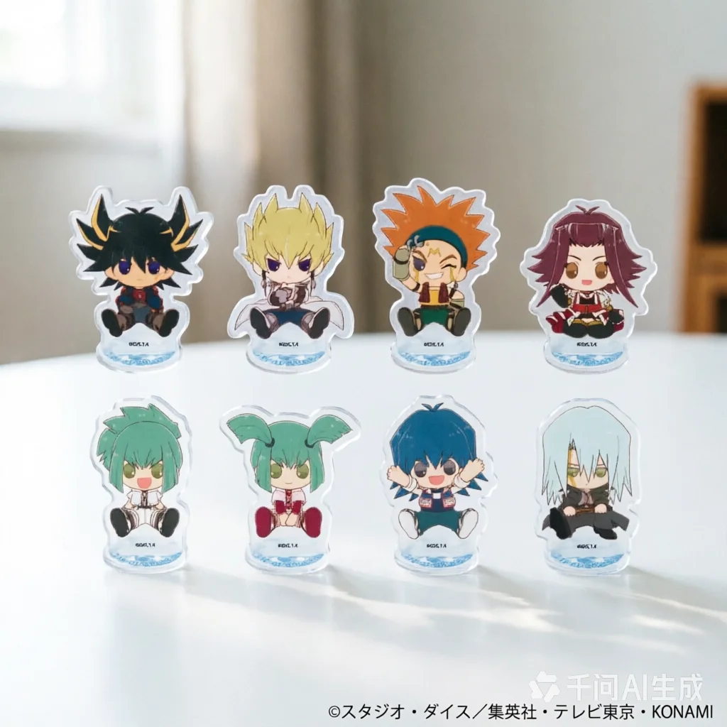 Anime Yu-Gi-Oh! 5D's Yusei Fudo Q-Style Sitting Posture Series Acrylic Stand Model Plate Keychains  Desktop Ornament