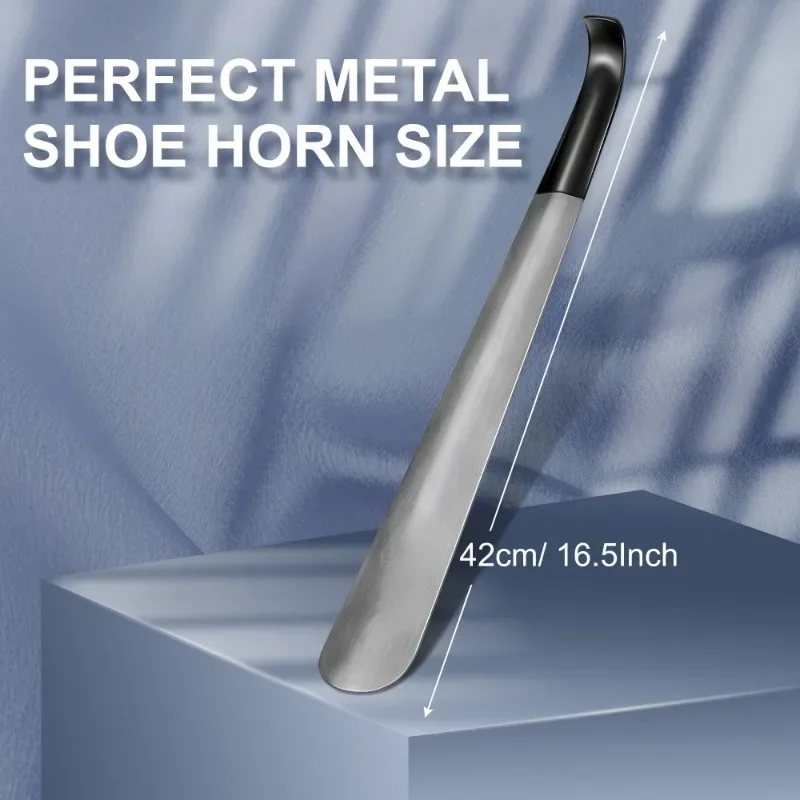 

Metal Long Handle Shoe Horn 16.5" Shoehorn Helper for Boots Flexible Lifter Spoon Professional Aid Tool Shoe Accessories