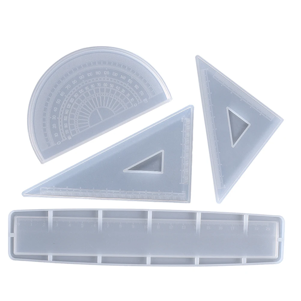 

Silicone Ruler Mold Triangle Protractor Craft Epoxy Resin Set High Precision Versatile Use Waterproof Oilproof Ideal Diy