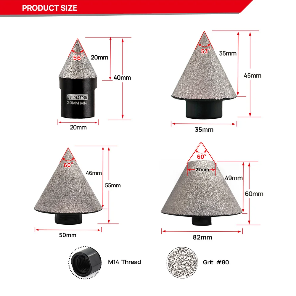 Diamond Finger Bits M14 Thread Milling Bit Chamfering Edge Holes Polishing Tile Ceramic Porcelain Enlargeing Holes Saw Milling